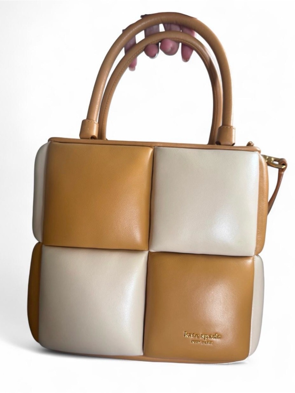 kate spade Two-Tone Tan & Cream Quilted Satchel